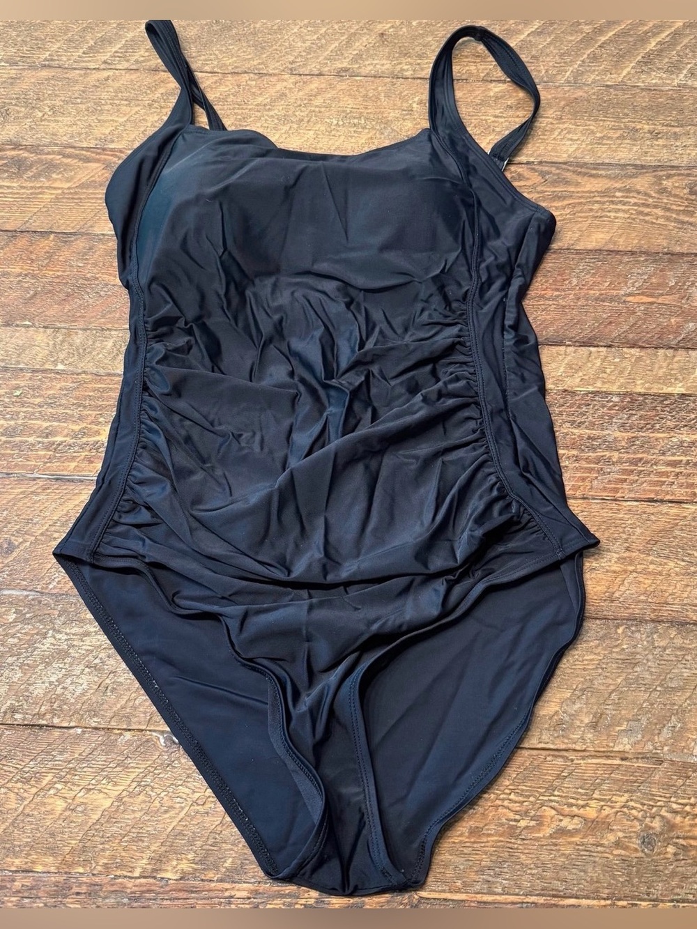 Women’s One-Piece Classic Black One-Piece Swimsuit (Size 12)